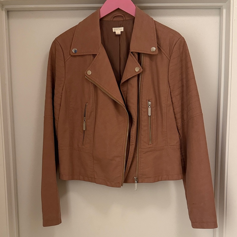 Wild Pearl Tan/Blush Leather Jacket